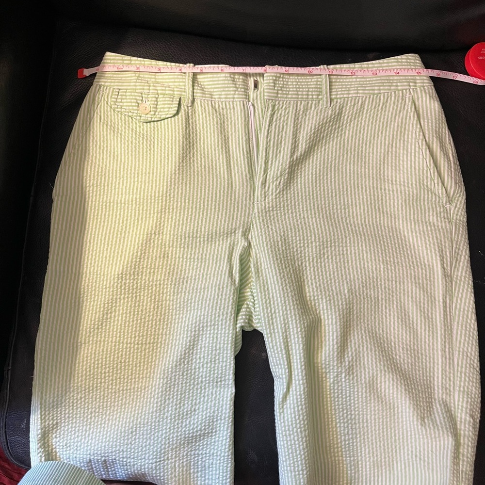 Ralph Lauren Golf Green and White Seersucker Shorts